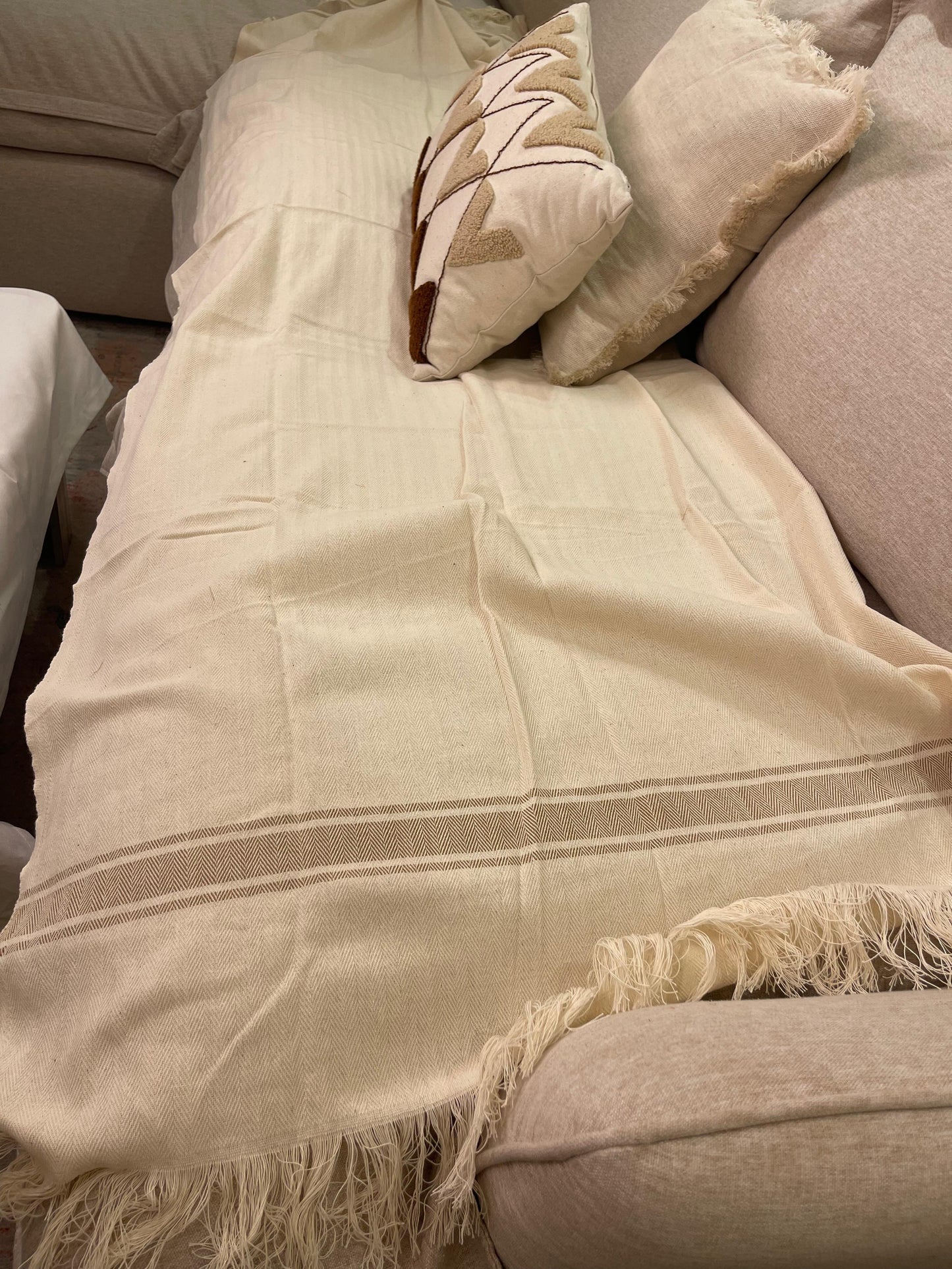 Cotton striped throw