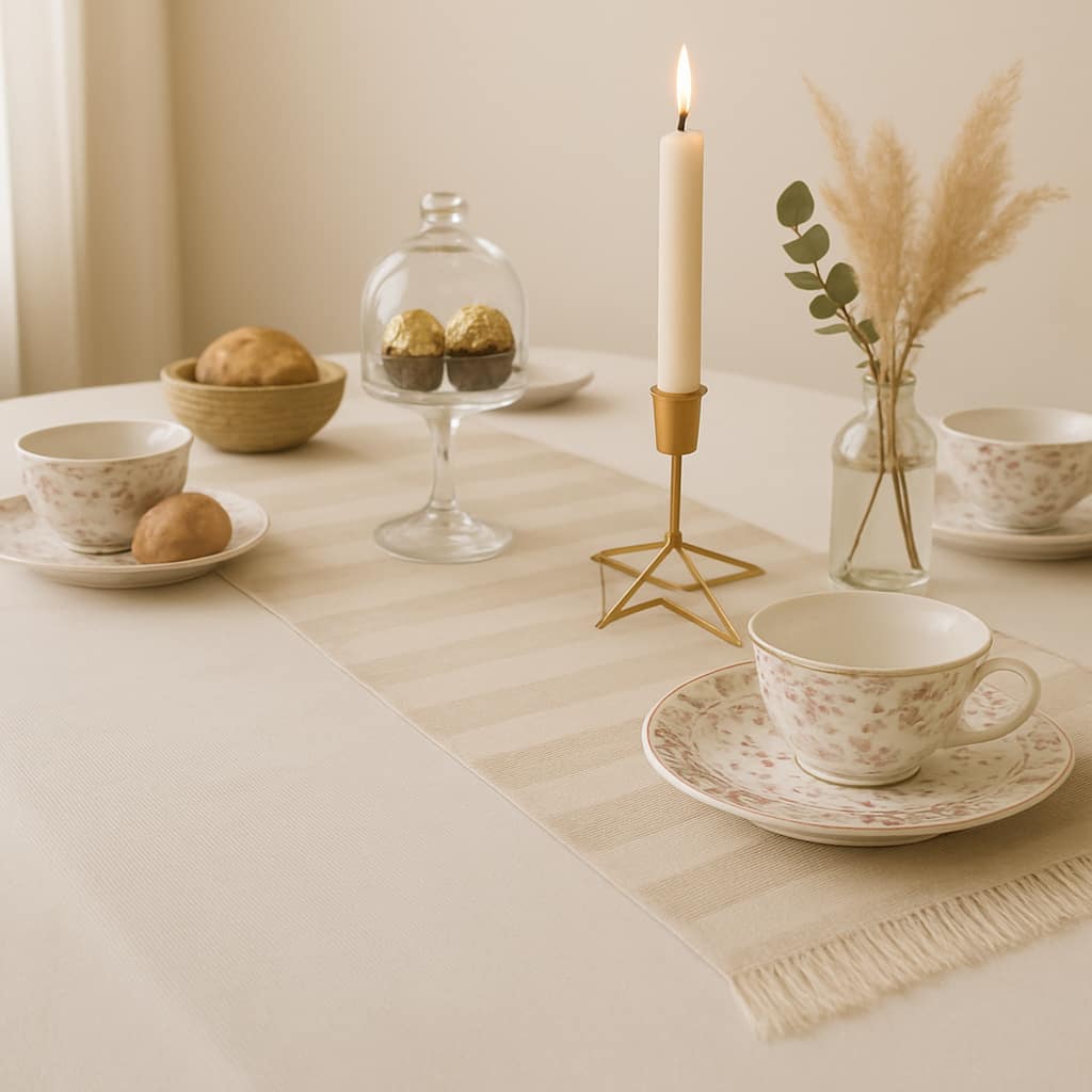 Linen striped Table Runner