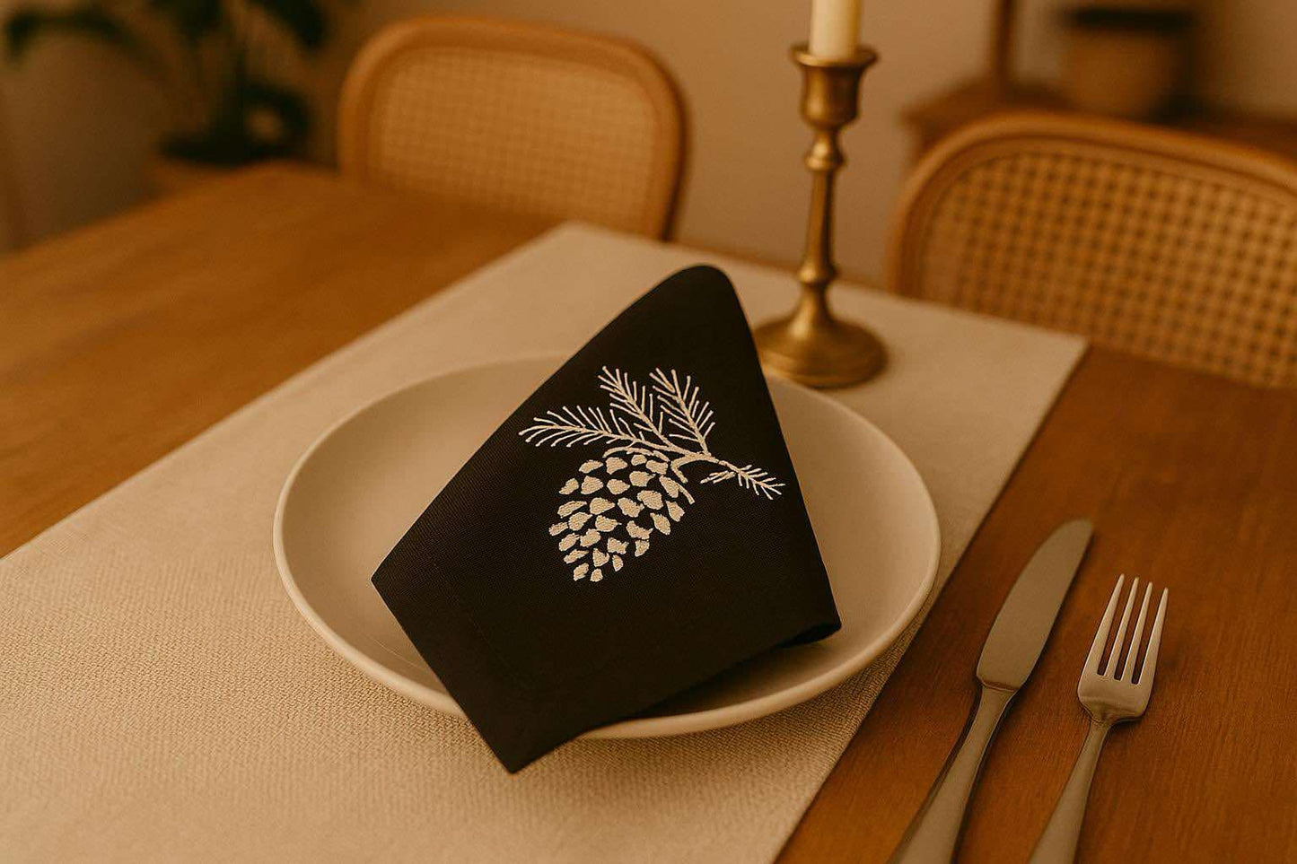 Black Napkin Towels