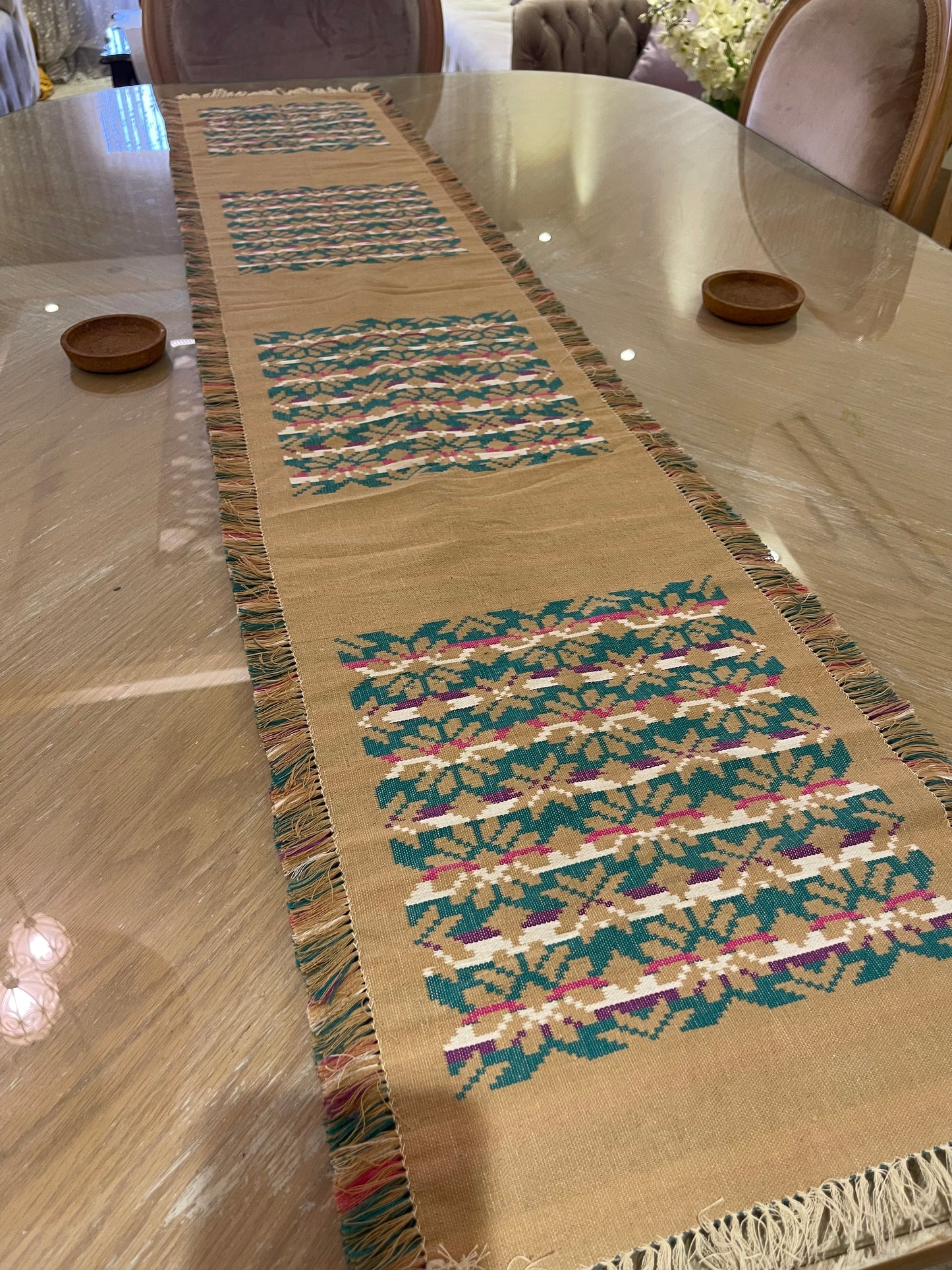 Double face linen runner