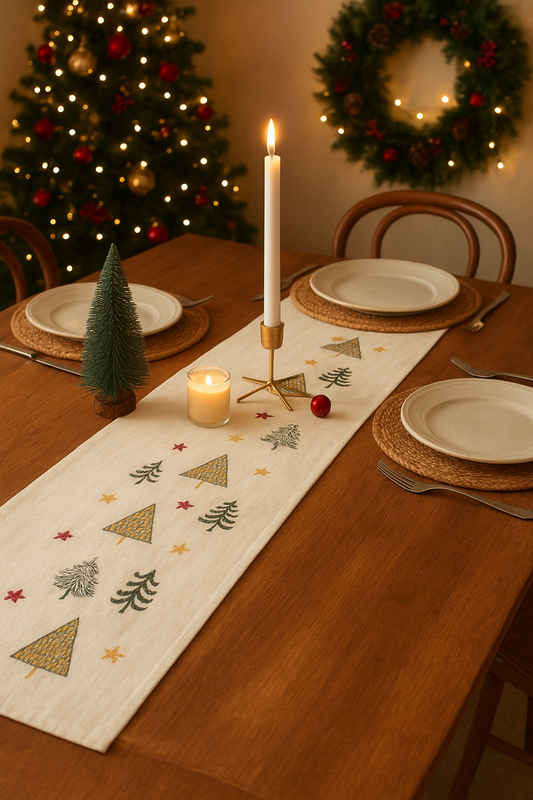 Christmas Embroidered table runner