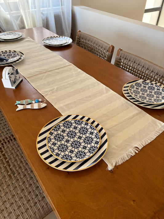 Linen striped Table Runner